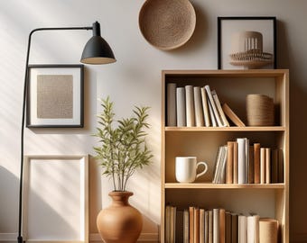 Estantería moderna de melamina: separador de ambientes bajo, almacenamiento versátil