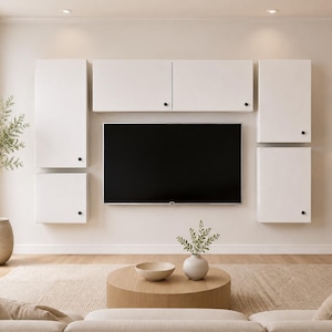 Unité murale moderne, étagère pour console multimédia, étagère et meuble tv