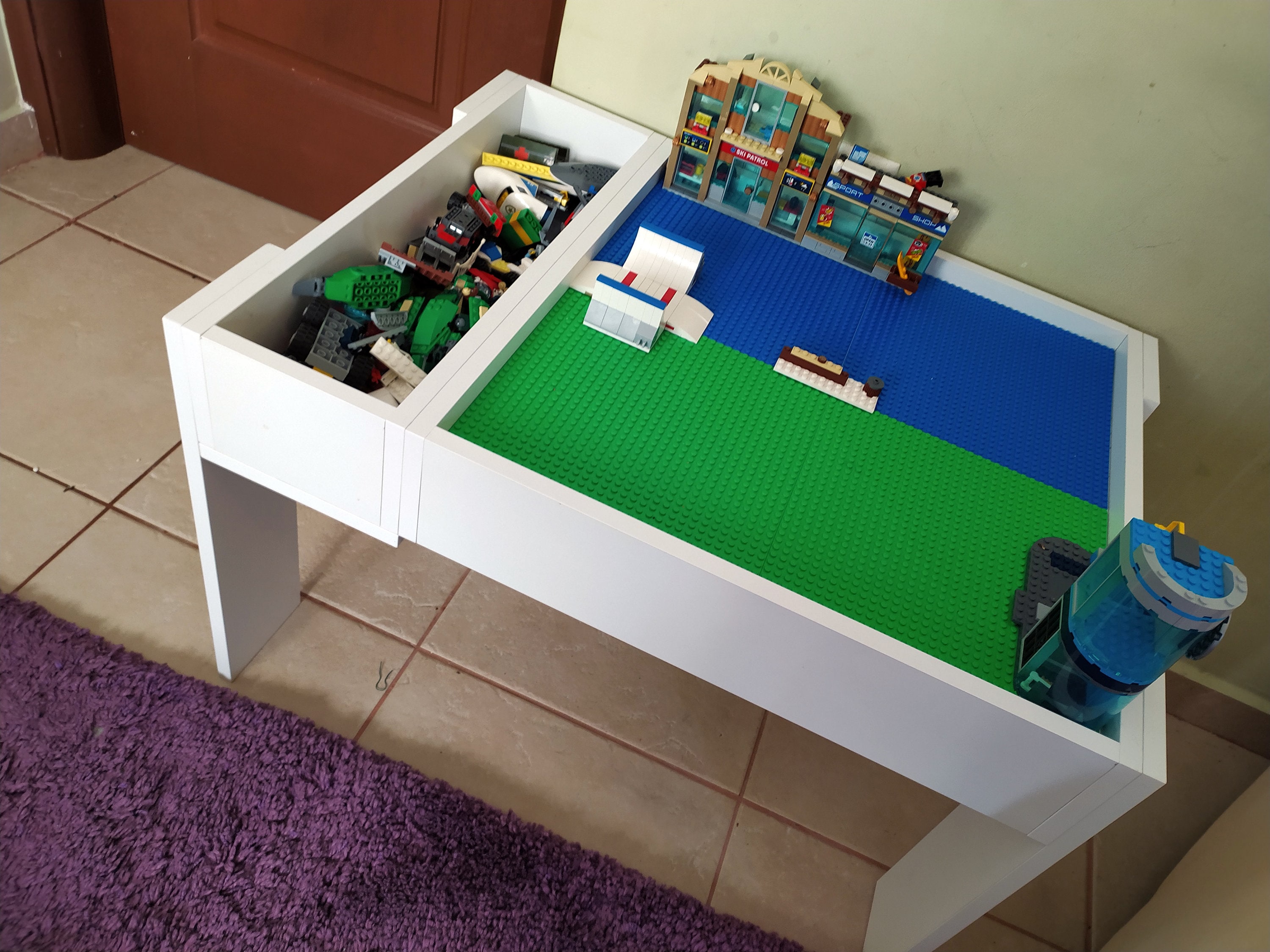 Building Bricks Activity Table table With Storage kids