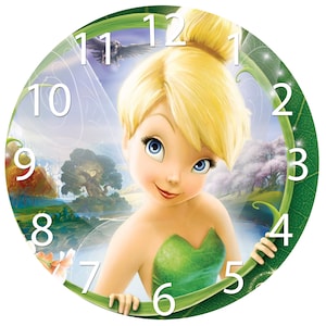 Tinkerbell Wall Clock | Kids Room Fairy Clock | Girls Bedroom Decor | Cute Cartoon Clock for Child&#39;s Room