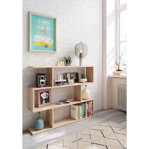 Modern Low Bookshelf: Geometric Office Bookshelf,Storage Furniture