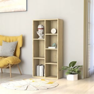 Modern Asymmetrical Bookshelf: Handmade Melamine Bookcase