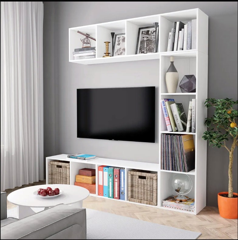 Entertainment Center With Bookcases - Etsy UK