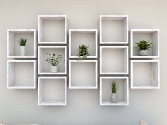 2121x2 - Unique Cube Wall Shelves – black