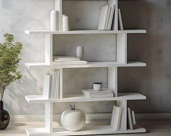Librería moderna hecha a mano: Mueble de salón de 5 estantes
