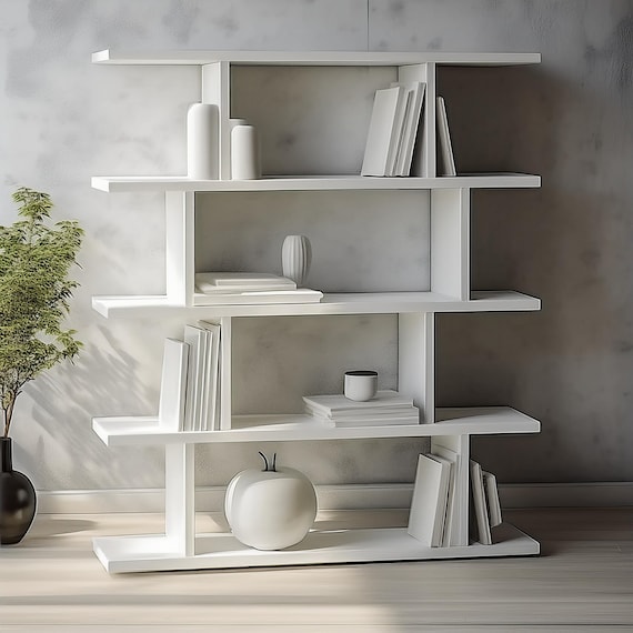 Handmade Modern Bookcase: 5-Shelf Living Room Furniture