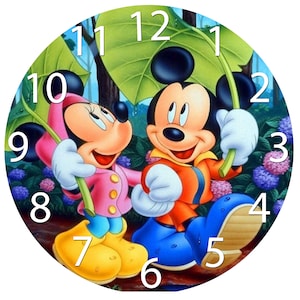 Mickey and Minnie Kids Wall Clock,Adorable Kids Wall Clock, Disney-Inspired Kids Clock,kids wood clock,mickey mouse wall clock