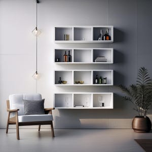 Floating Wall Bookshelves: Modern Minimalist Shelves, Set of 4 (100x30x18 cm)
