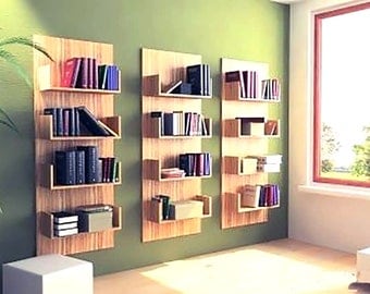 Wand Bücherregal, schwebendes Wandregal, moderne Wand Regale, modulare Regale, Wand Bücherregal, handgefertigte Möbel, Wand Bücherregal