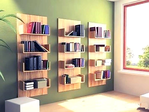 Libreria a muro, mensola sospesa a muro, mensole a muro moderne
