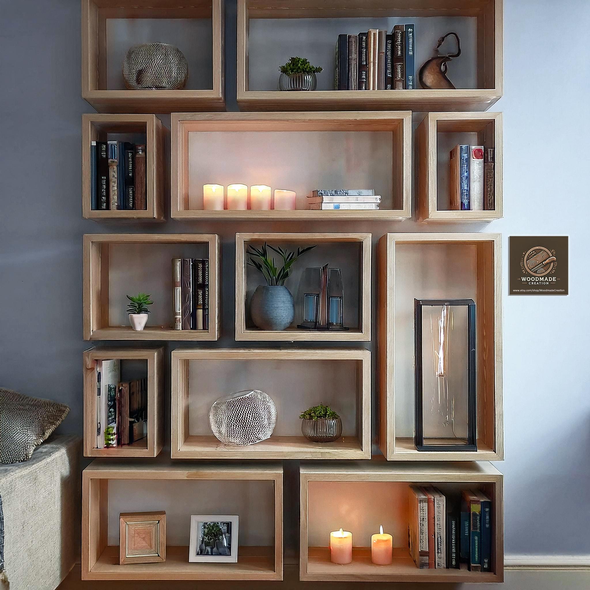 Wall Mounted Bookshelf floating Bookshelves book Shelves wall Bookshelf modular Bookshelf custom Bookcase book Shelves on Wall wall Shelves Etsy