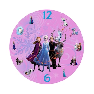 Reloj infantil Frozen, reloj de pared decorativo para habitación infantil, reloj de pared con temática de dibujos animados de Frozen, regalo para niños, regalo de Navidad para niña