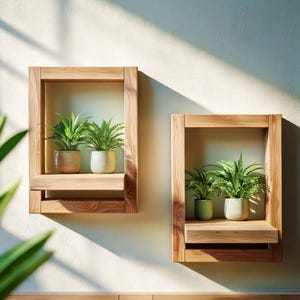 Rustikale Regale,Regale,Wandregale,Pflanzenregal,Pflanzenregale, Pflanzenregal,Schwimmendes Regal, Pflanzenregal aus Holz,Wand schwebende Regale