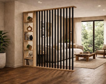 Room Divider with Shelves • Custom Dividers For Room Modern Minimal Partition