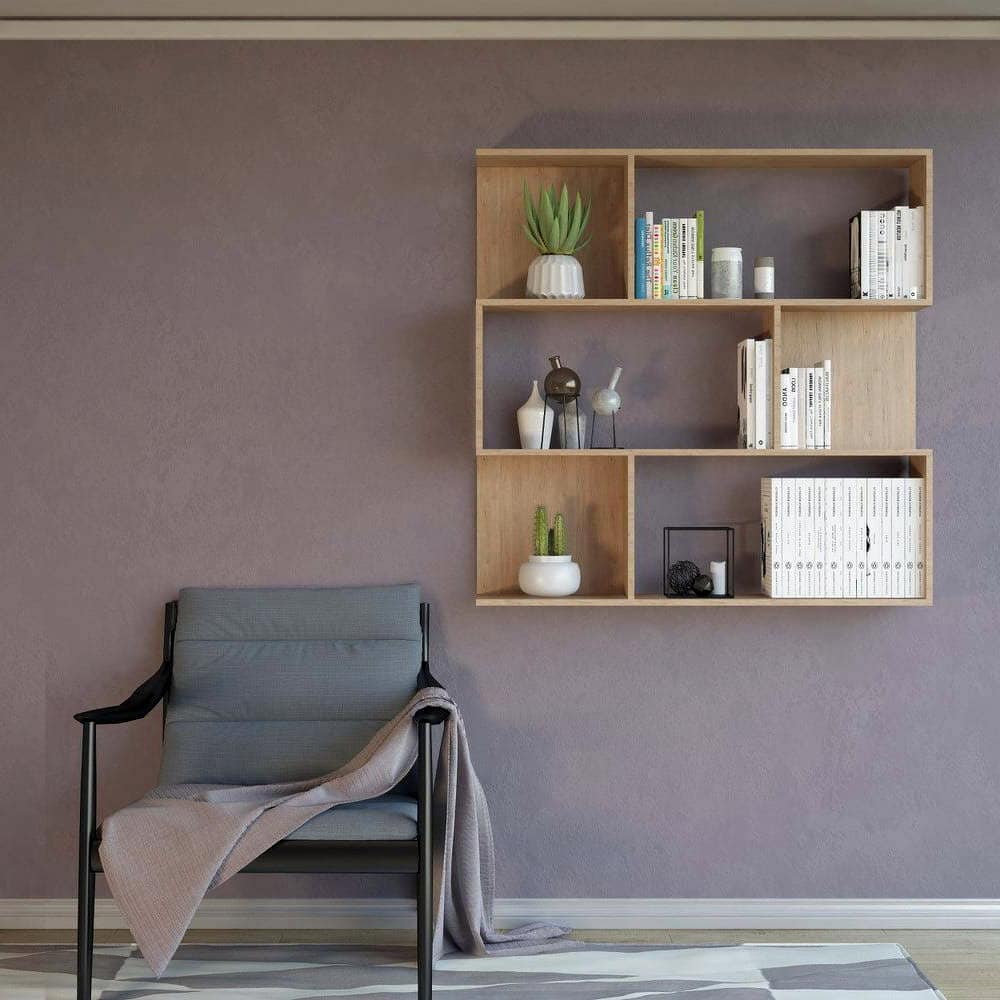 Modern Wall Bookshelf: Asymmetrical Modular Shelving