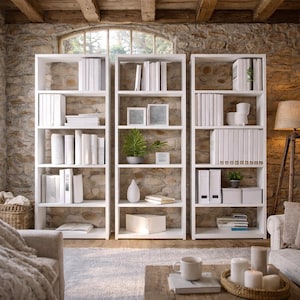 Modern Bookcase Set: Living Room Divider Shelves,Bookshelf Decor