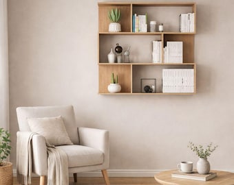 Modern Wall Bookshelf Custom Bookshelf Decor Living Room Floating Shelves