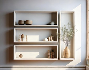 Wall Bookshelf — Modern Floating bookshelves,Minimal Asymmetrical Shelves-Geometric Bookcase