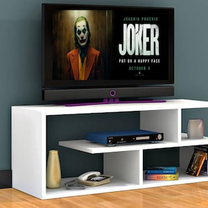 Melamine TV Stand: Modern Media Console, Entertainment Center