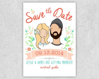 Custom Wedding Save the Date Portrait