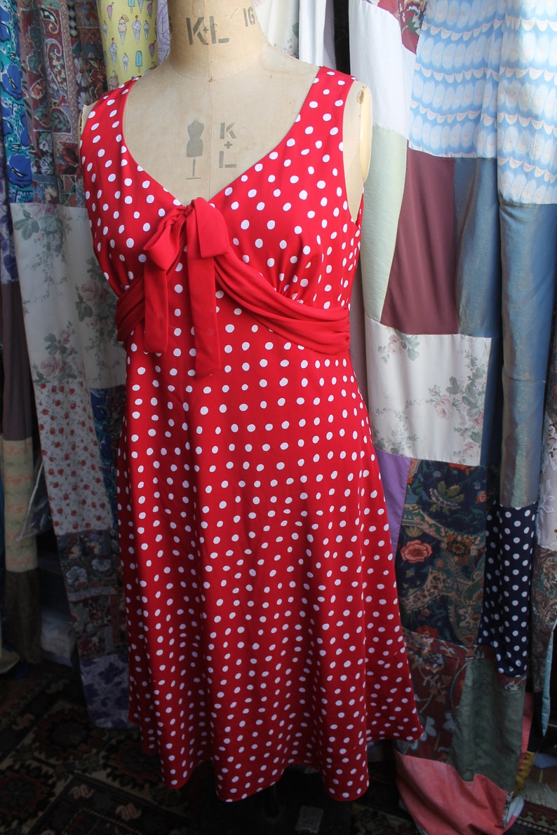 Lined red polka dot dress Ref 1436
