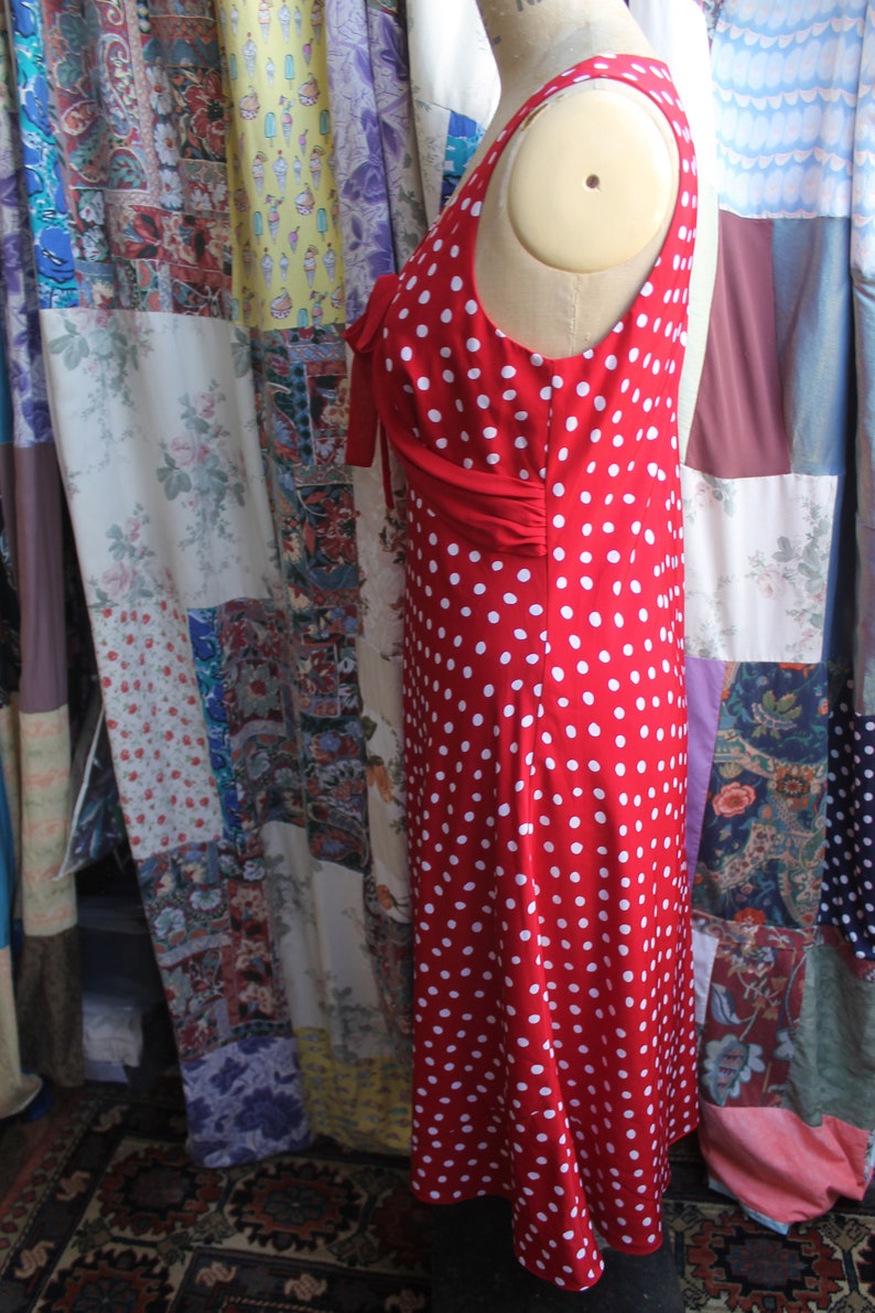 Lined red polka dot dress Ref 1436