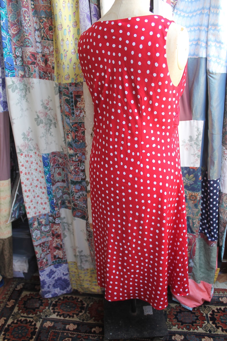 Lined red polka dot dress Ref 1436