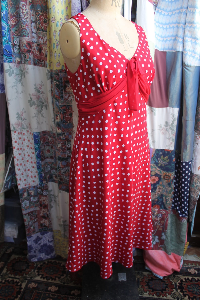 Lined red polka dot dress Ref 1436