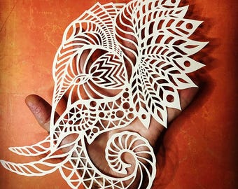 Beautiful elephant papercut template - Personal use only