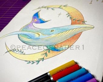 Coloring pages, ocean themed, all hand drawn by me.