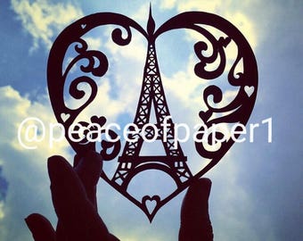 Paris Eifel Tower Papercut Template