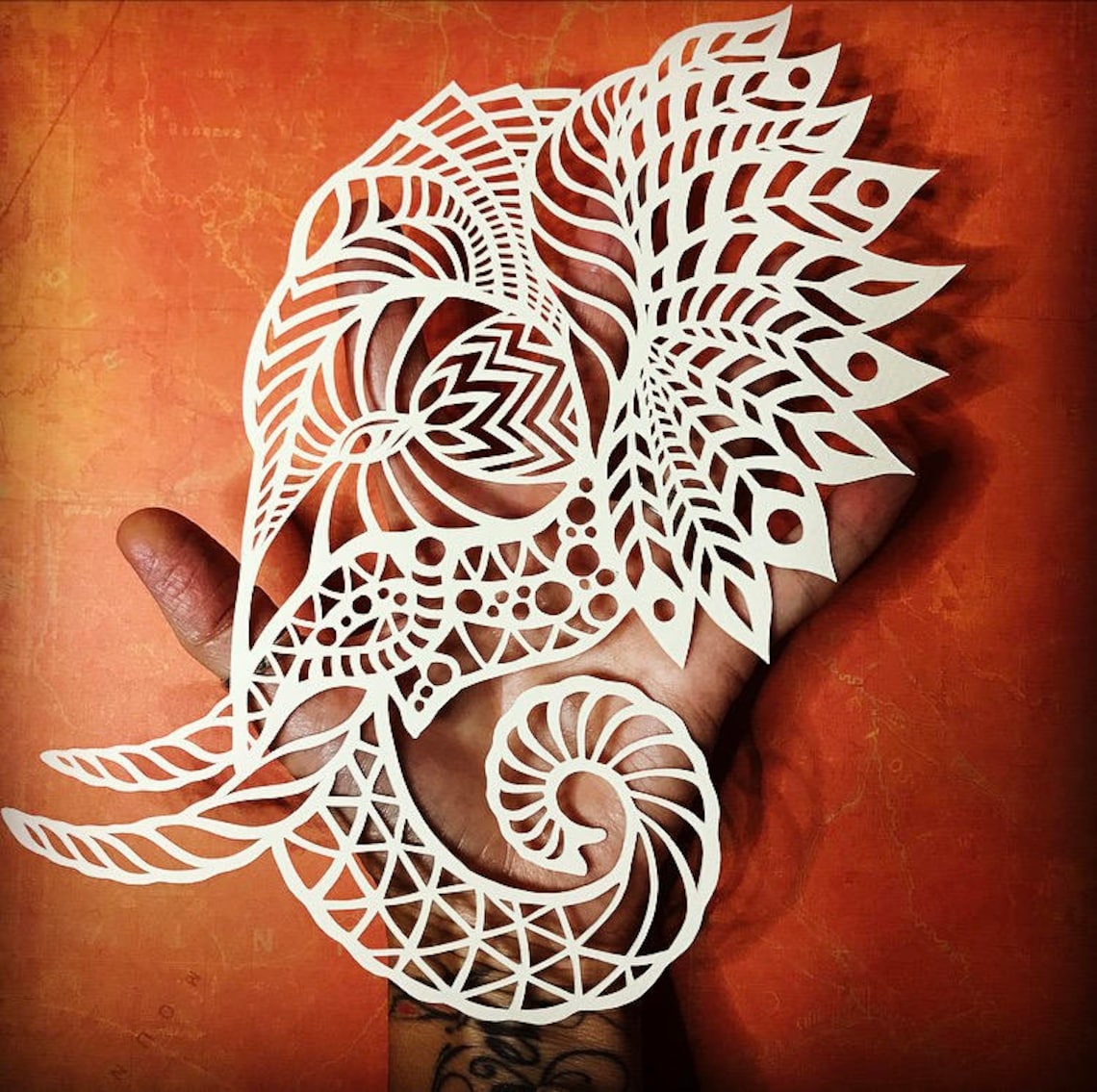 Beautiful Elephant Papercut Template Personal Use Only Etsy