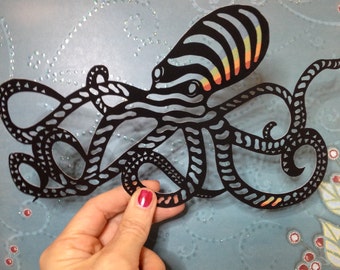 Papercut Octopus - Sea / Ocean theme paper art