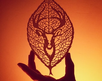 Delicate Stag leaf papercut from Jo Chorny