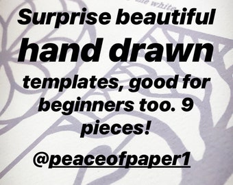 Surprise beautiful papercut templates, 9 pieces!