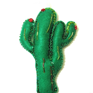 Cactus Felt Ornament - Christmas ornament - Holiday Decor - Hanging Christmas Ornament - county theme ornaments-hand made