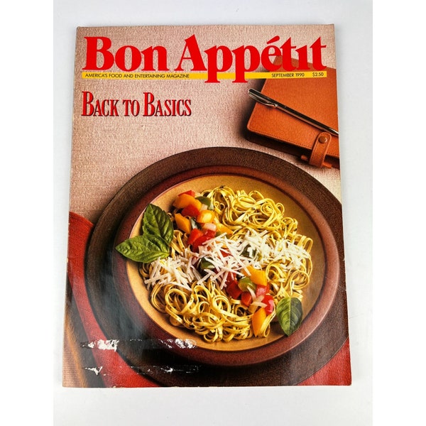 Bon Appetit VINTAGE September 1990 Food and Entertaining Magazine Recipes