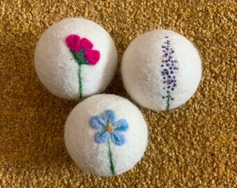 Wool dryer balls handmade set of 3