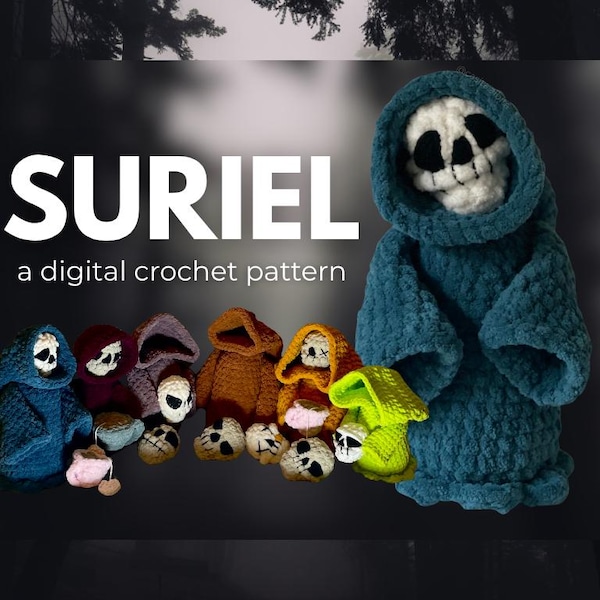Crochet Skull Pattern: "The Suriel" Gothic Amigurumi (PDF Download)