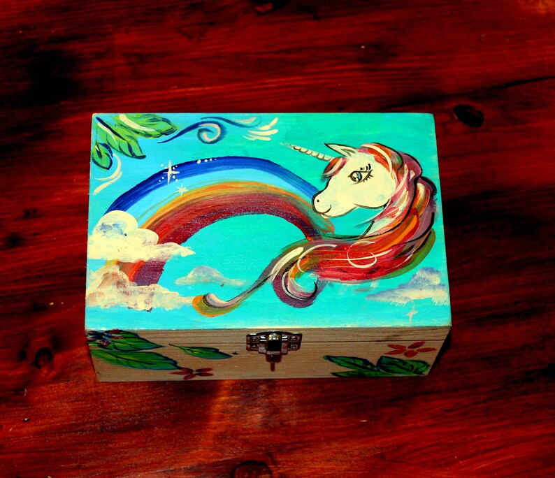 Unicorn Childrens Jewelry Box Unicorn Keepsake Box Children Etsy