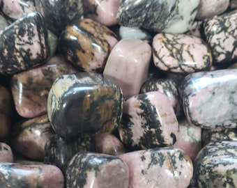 Dark rhodonite tumbled