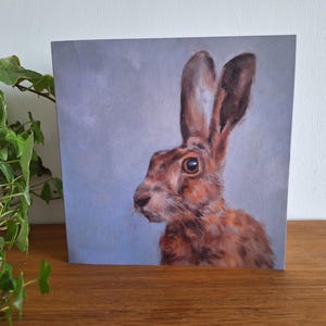 Hare Study Fine Art Greetings Card