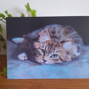Lounging Cat Fine Art Greetings Card