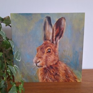 Hare Watching Fine Art Greetings Card