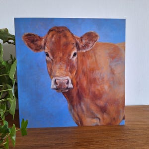 Limousin Cow Fine Art Greetings Card