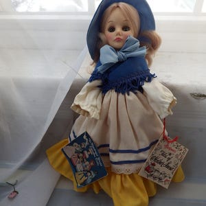 Vintage Effanbee Doll Mother Goose in Original Outfit and Tags Attached 11&quot; Tall Pretty Doll with Sleep Eyes