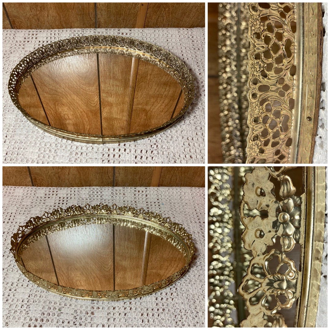 Vintage Vanity Mirror Tray Plate Victorian Decoration Fancy Gift Etsy