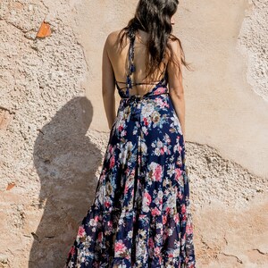 Open Back Bohemian Floral Dress
