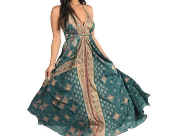Vestido bohemio de verano / Vestido estilo cottagecore / Vestido con escote en V y espalda descubierta / Vestidos estilo cottagecore / Vestido bohemio elegante / A14
