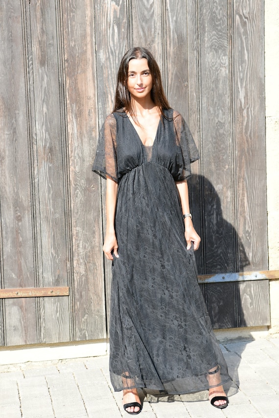 green emerald velvet dress Madara Lace-Up Back Maxi Dress Floral Blue